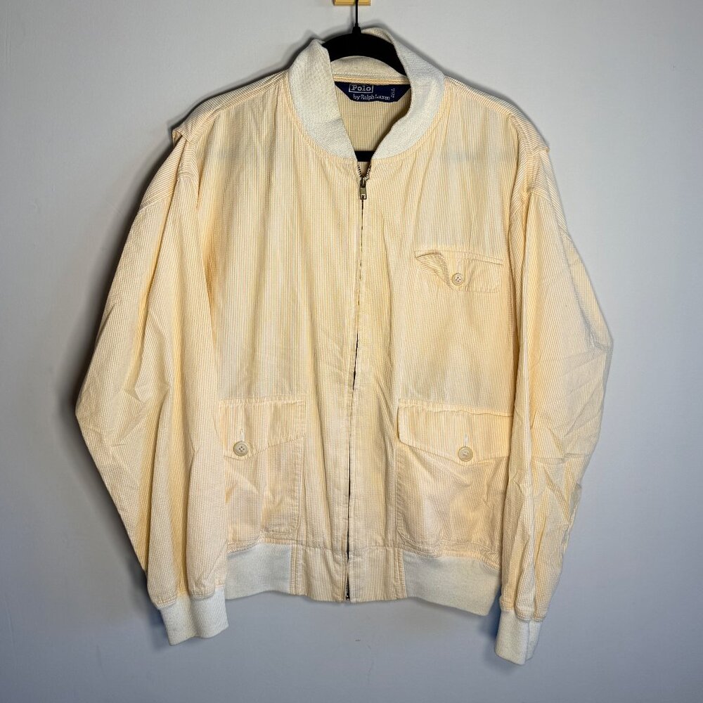 Vintage Polo by Ralph Lauren Three Pocket Striped Bomber